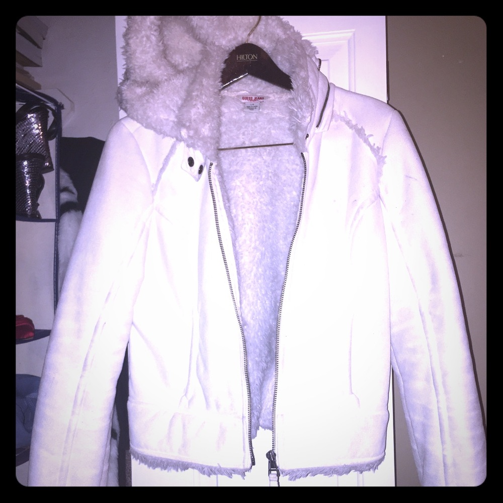 White Suede Guess Jacket